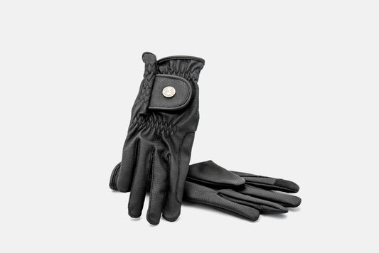 American Equus Hunter Grand Signature equestrian riding gloves in black textured fabric, 1 pair on Tampa Home & Garden Store