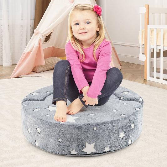 2-in-1 Convertible Glow in the Dark Kids Sofa with Removable Washable Cover-Gray - Tampa Home & Garden Store