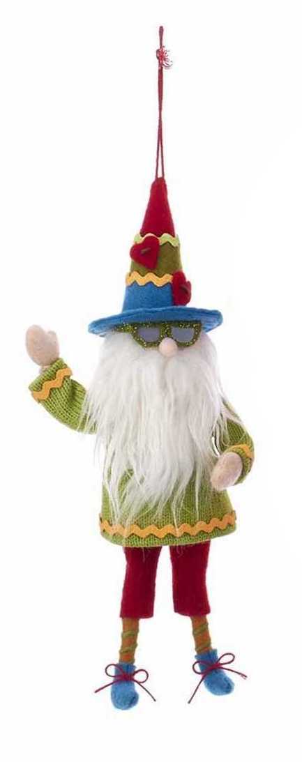 Gnome Wearing Sunglasses Ornament - Green - Tampa Home & Garden Store