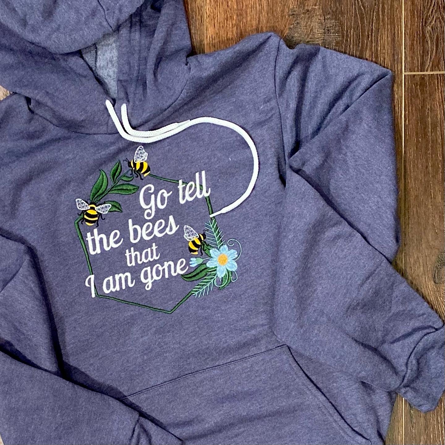 Go Tell the Bees that I Am Gone Embroidered Soft Fleece Unisex Sweatshirt Hoodie - Outlander Inspiration - Tampa Home & Garden Store