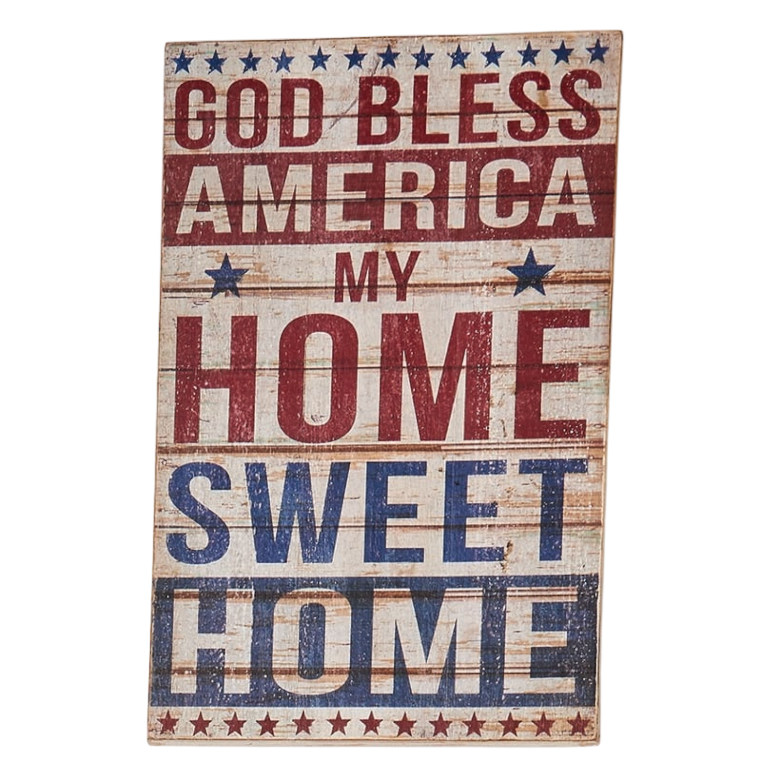 God Bless America Distressed Wooden Sign - Tampa Home & Garden Store