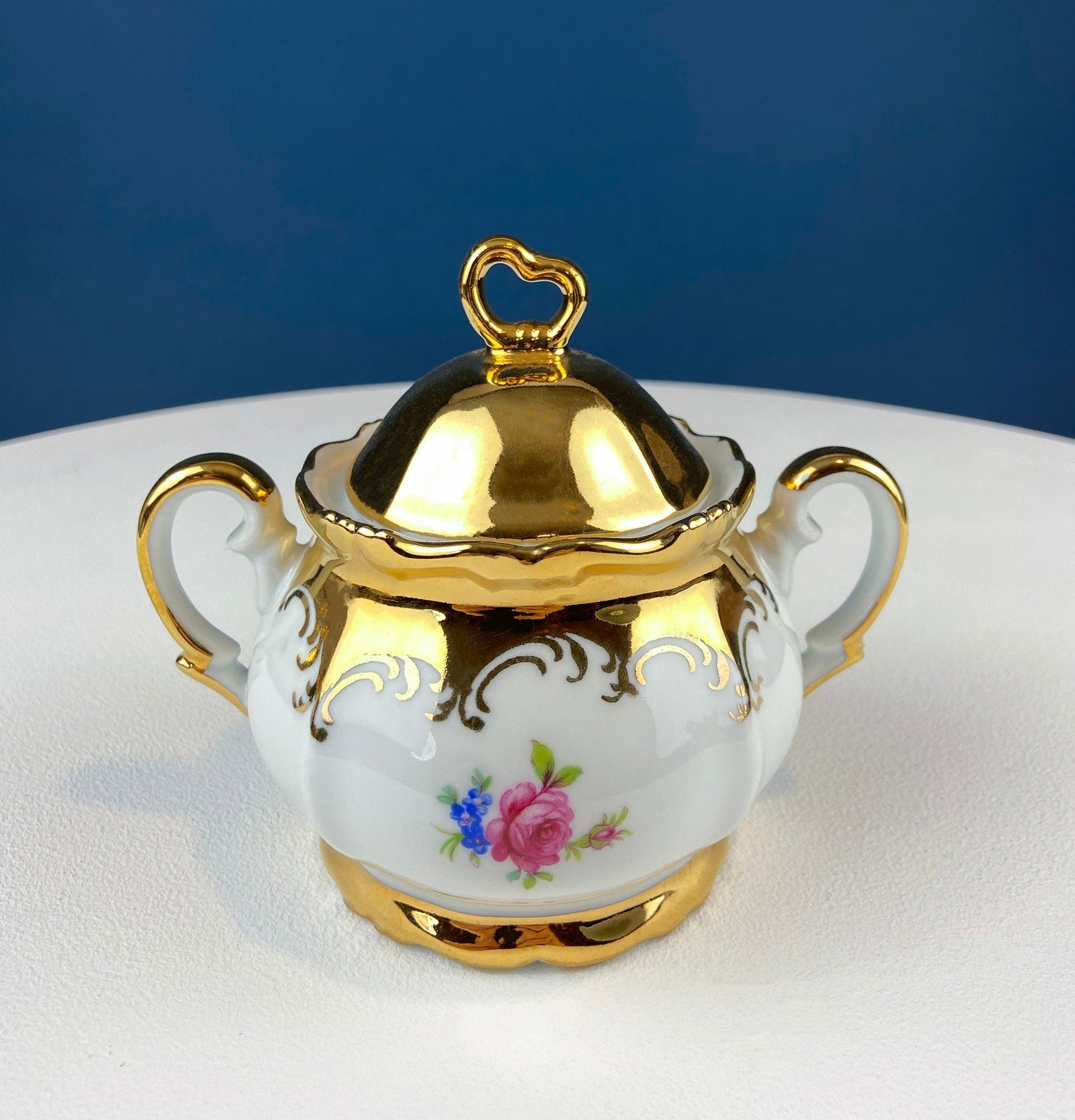 Gold Demitasse Tea Set: Prussian Hand-Painted Coffee/Tea Service for Two - Tampa Home & Garden Store