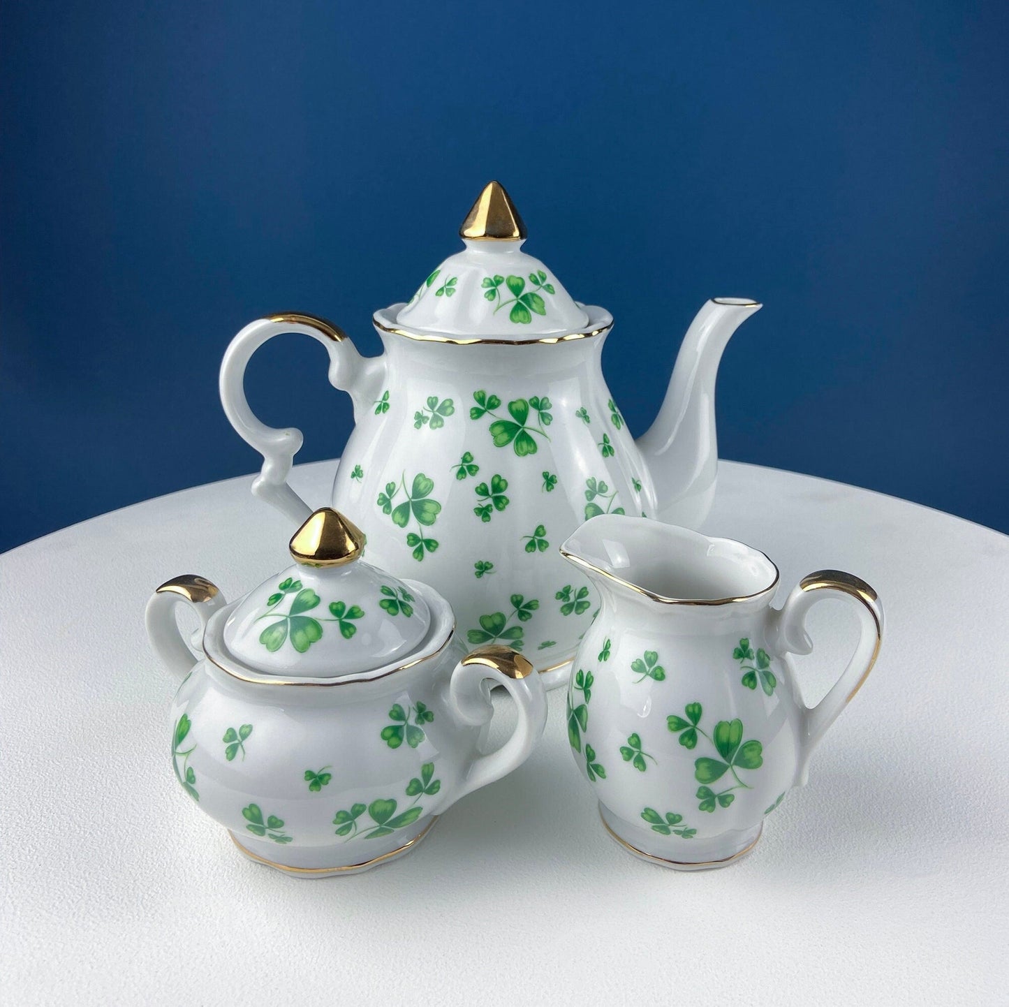 Gold Demitasse Tea Set: Prussian Hand-Painted Coffee/Tea Service for Two - Tampa Home & Garden Store