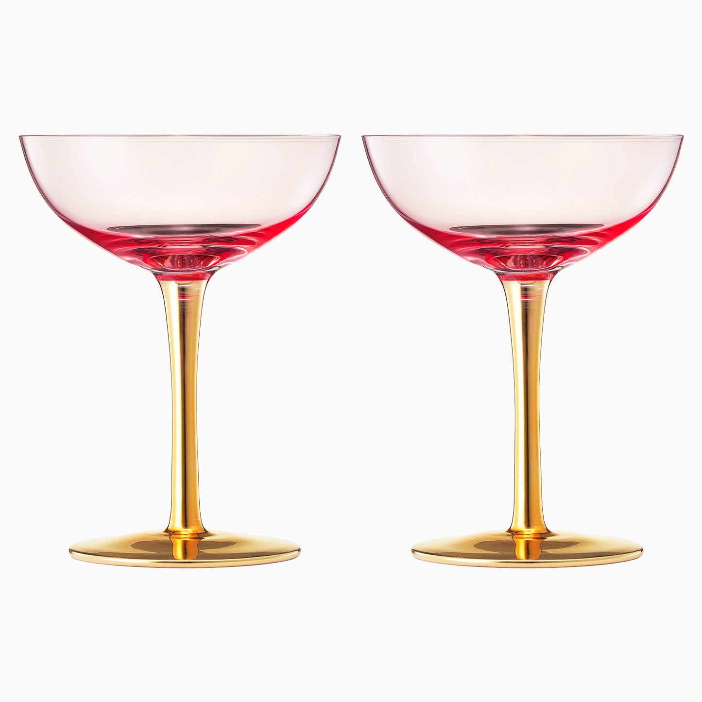 Deco and Pink Champagne Coupe Glassware Set