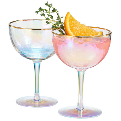 Dulce Champagne Coupe and Cocktail Glass Set