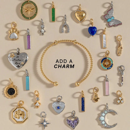 French Rope Charm Bracelet Cuff by ALEX AND ANI, gold-tone bracelet with assorted charms on Tampa Home & Garden Store