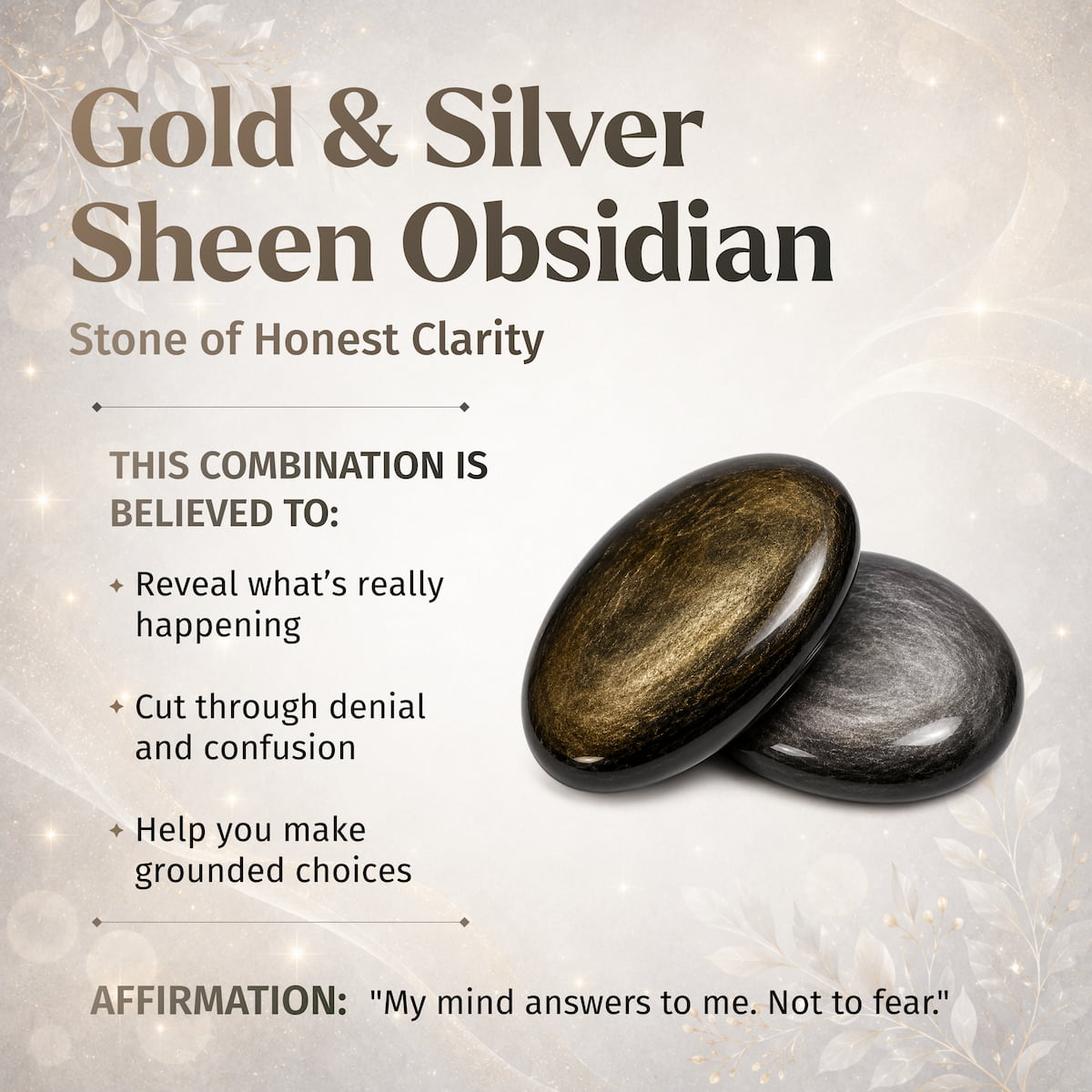 The Upper Hand Gold & Silver Sheen Obsidian Points, glossy stones Conscious Items on Tampa Home & Garden Store
