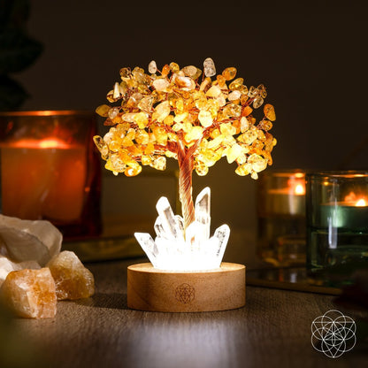 Golden Lamp of Wealth - Citrine Tree - Tampa Home & Garden Store