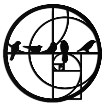 Golden Ratio Birds Metal Wall Art – Fibonacci Spiral and Birds Silhouette Black Steel Decor for Modern Interiors- KAF410 - Tampa Home & Garden Store
