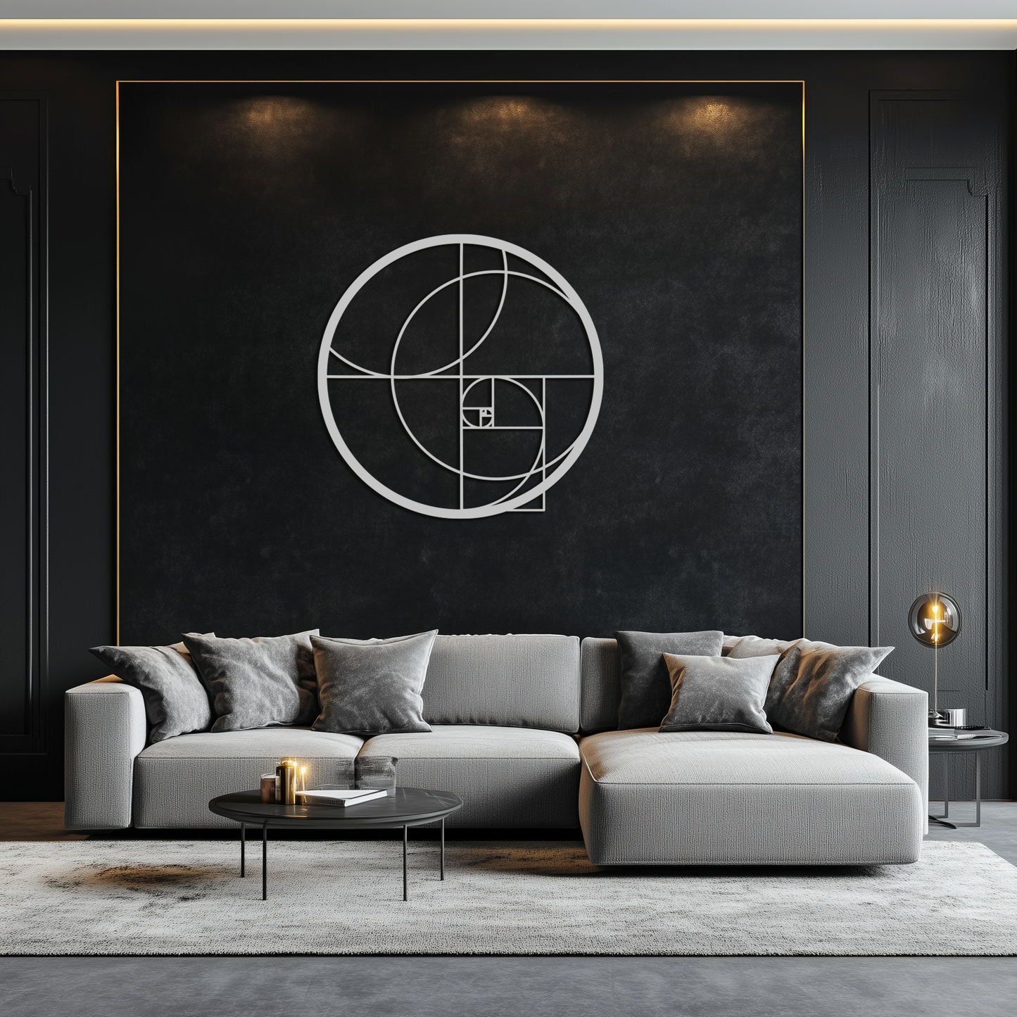 Golden Ratio Circular Metal Wall Art - Fibonacci-Inspired Geometric Design - KAF145 - Tampa Home & Garden Store
