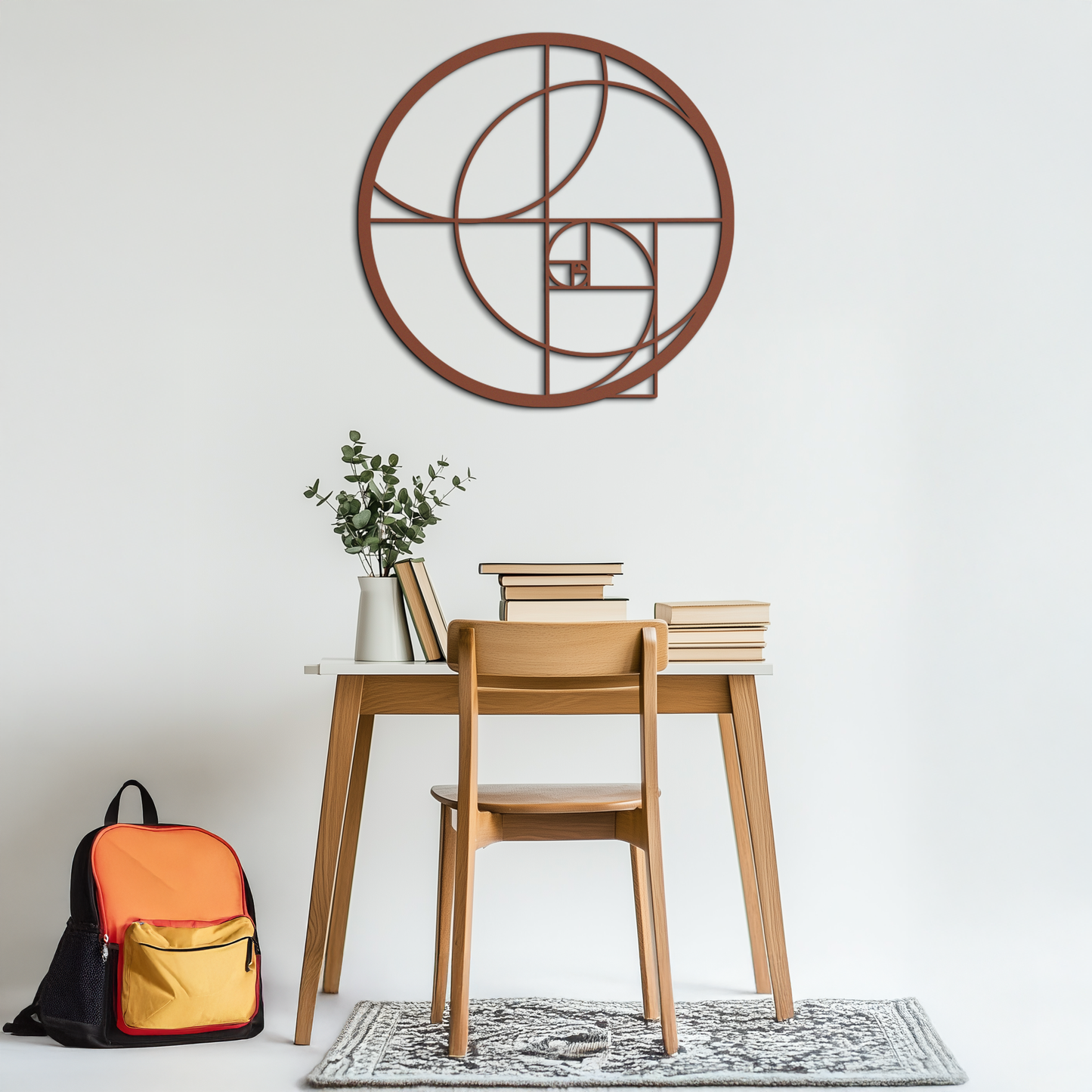 Golden Ratio Circular Metal Wall Art - Fibonacci-Inspired Geometric Design - KAF145 - Tampa Home & Garden Store