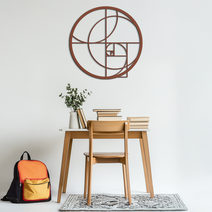 Golden Ratio Circular Metal Wall Art - Fibonacci-Inspired Geometric Design - KAF145 - Tampa Home & Garden Store