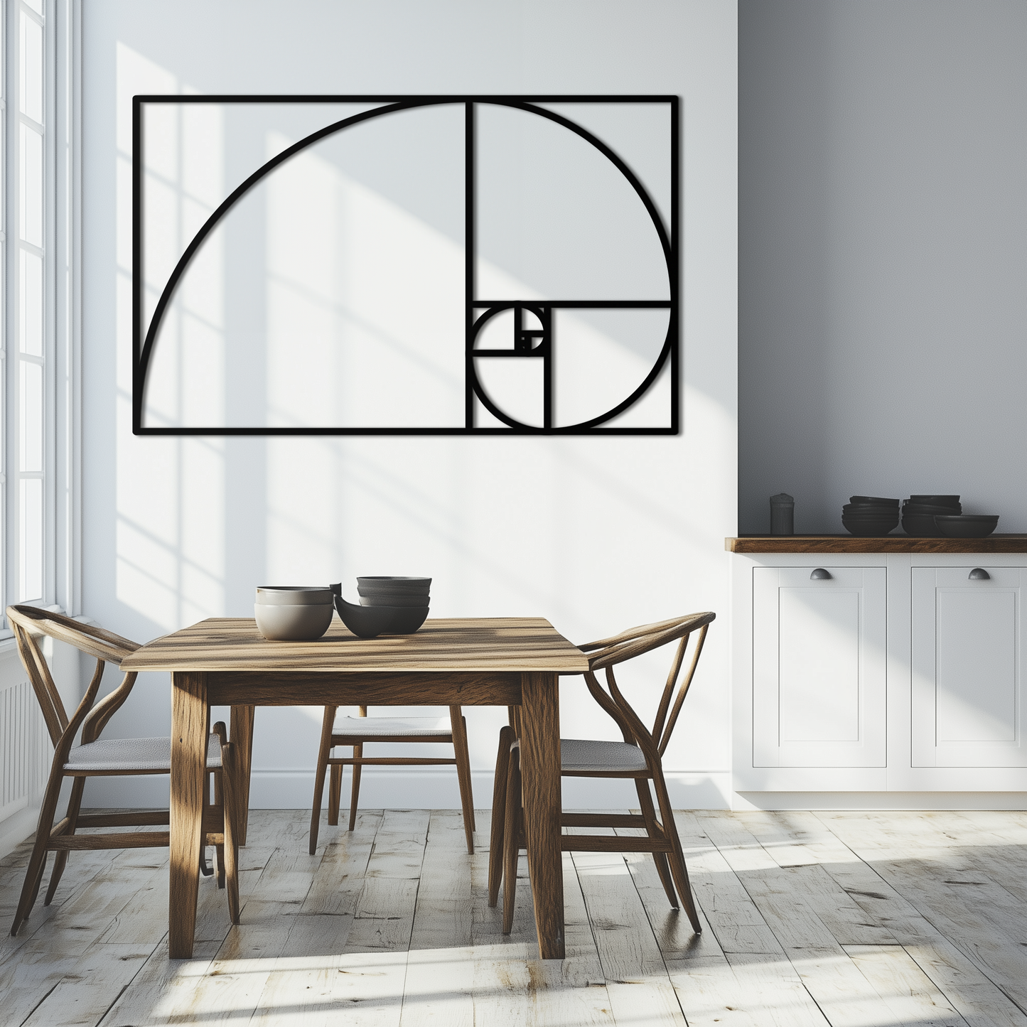 Golden Ratio Spiral Metal Wall Art - Elegant Geometric Design - KAF141 - Tampa Home & Garden Store