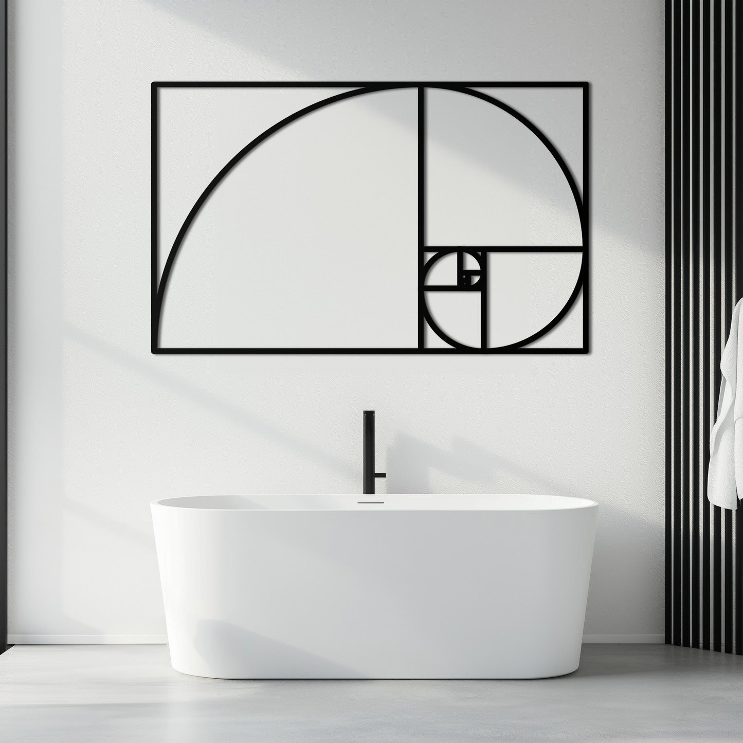 Golden Ratio Spiral Metal Wall Art - Elegant Geometric Design - KAF141 - Tampa Home & Garden Store