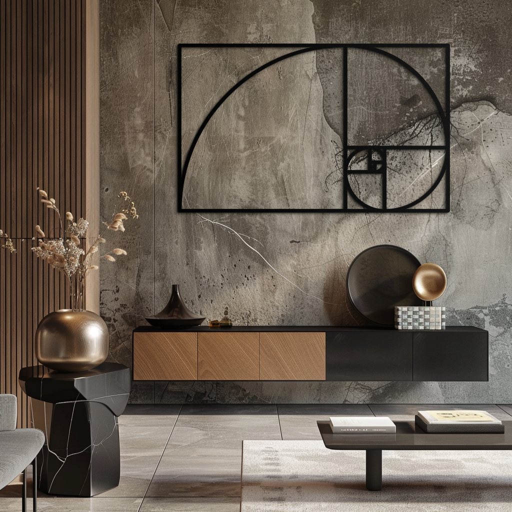 Golden Ratio Spiral Metal Wall Art - Elegant Geometric Design - KAF141 - Tampa Home & Garden Store