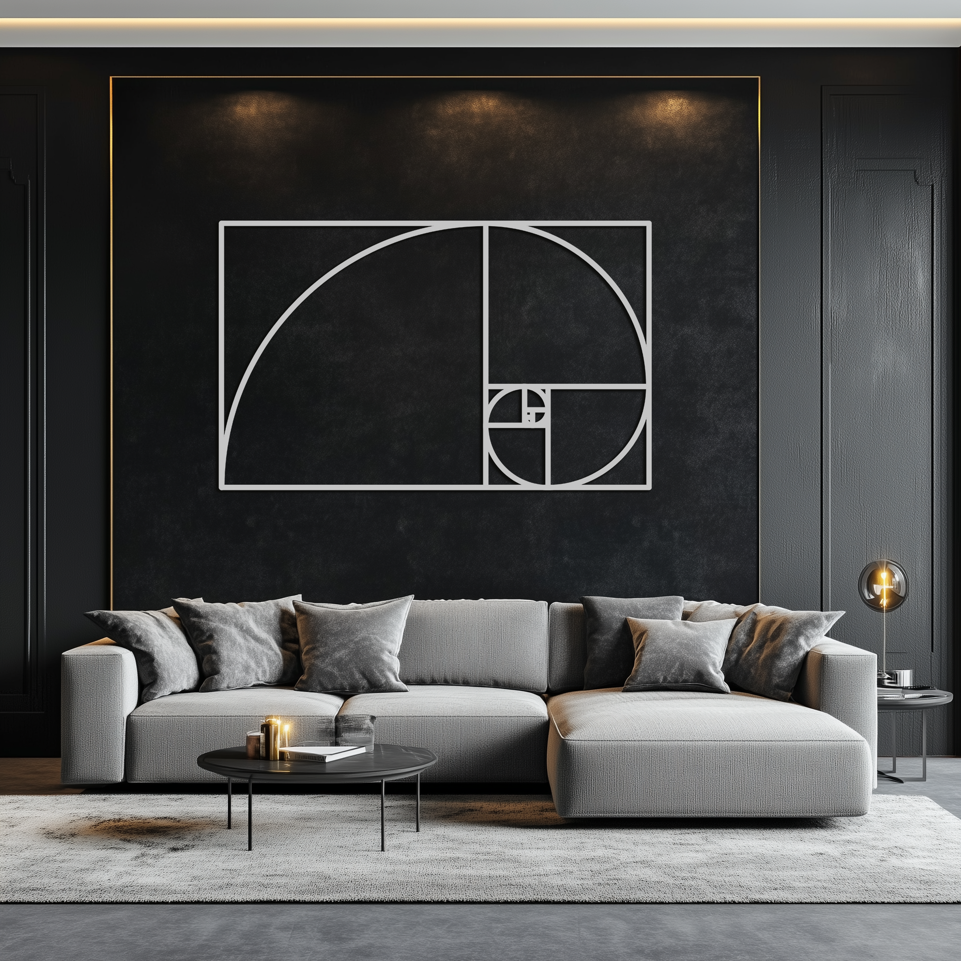 Golden Ratio Spiral Metal Wall Art - Elegant Geometric Design - KAF141 - Tampa Home & Garden Store