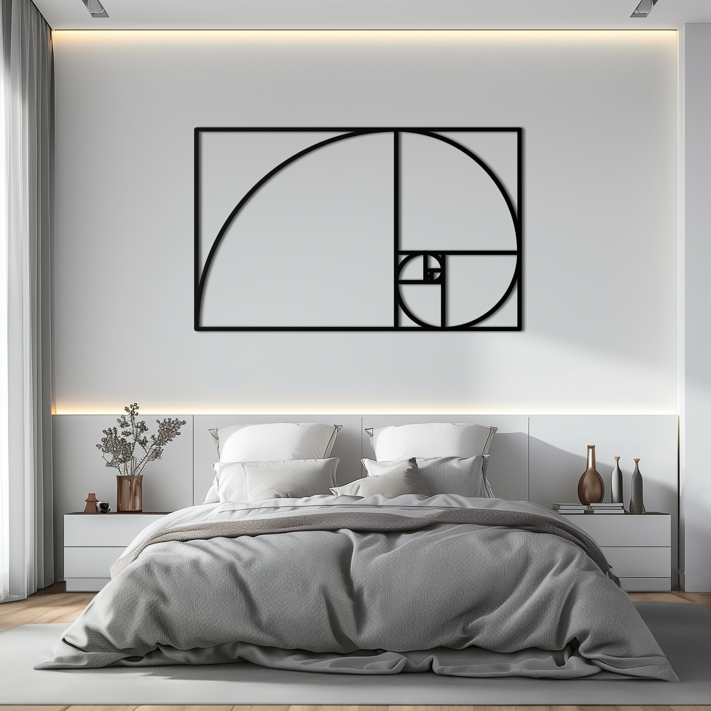 Golden Ratio Spiral Metal Wall Art - Elegant Geometric Design - KAF141 - Tampa Home & Garden Store