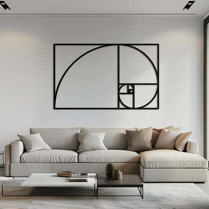 Golden Ratio Spiral Metal Wall Art - Elegant Geometric Design - KAF141 - Tampa Home & Garden Store