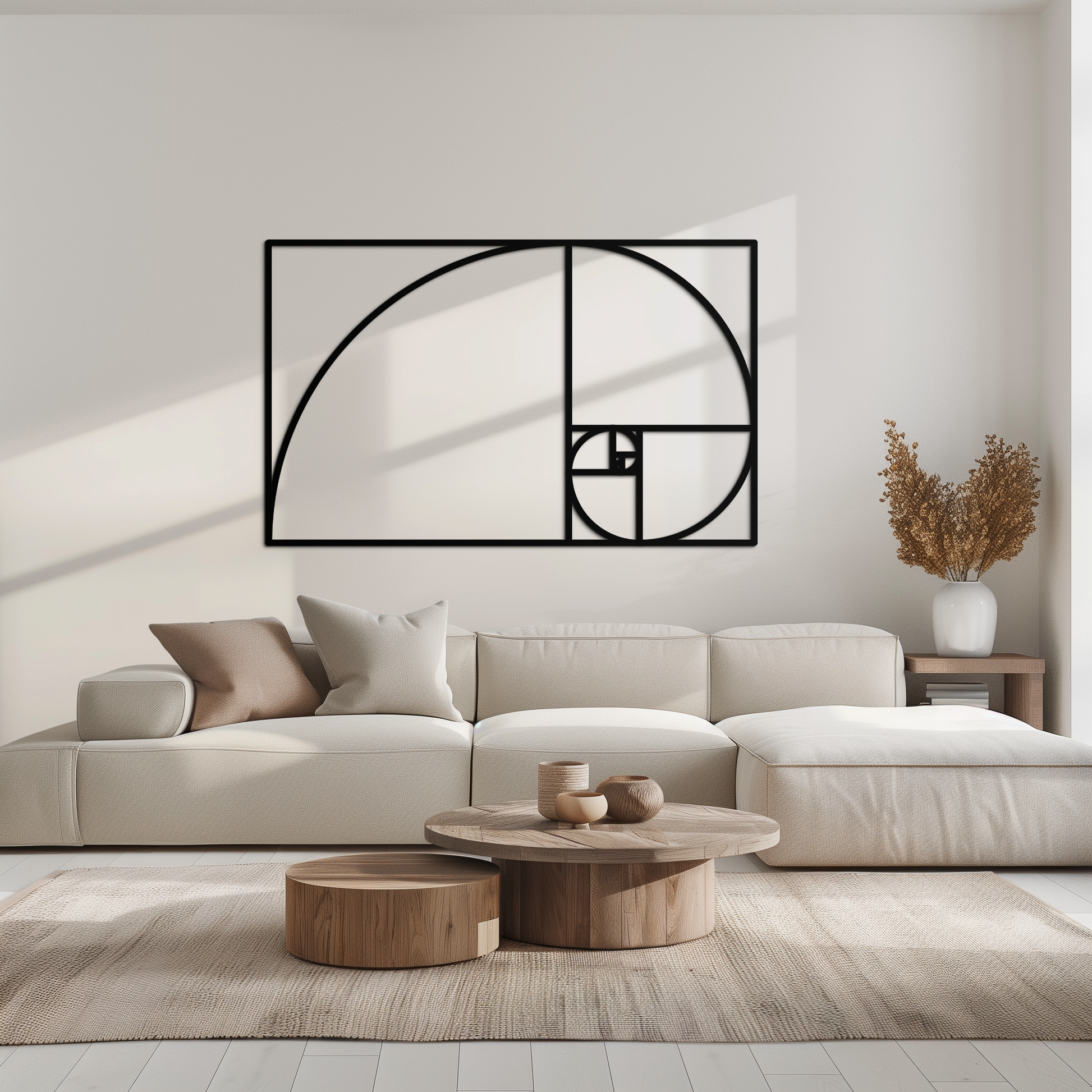 Golden Ratio Spiral Metal Wall Art - Elegant Geometric Design - KAF141 - Tampa Home & Garden Store