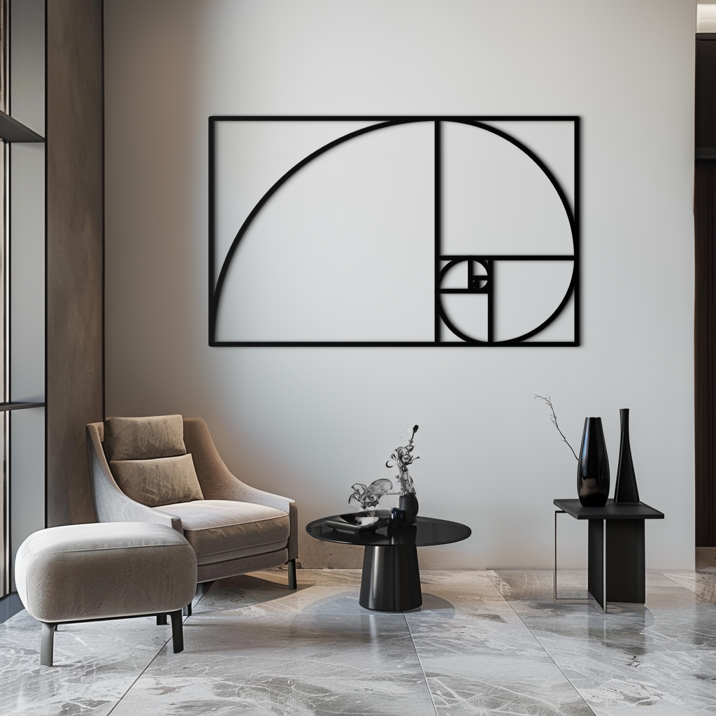 Golden Ratio Spiral Metal Wall Art - Elegant Geometric Design - KAF141 - Tampa Home & Garden Store