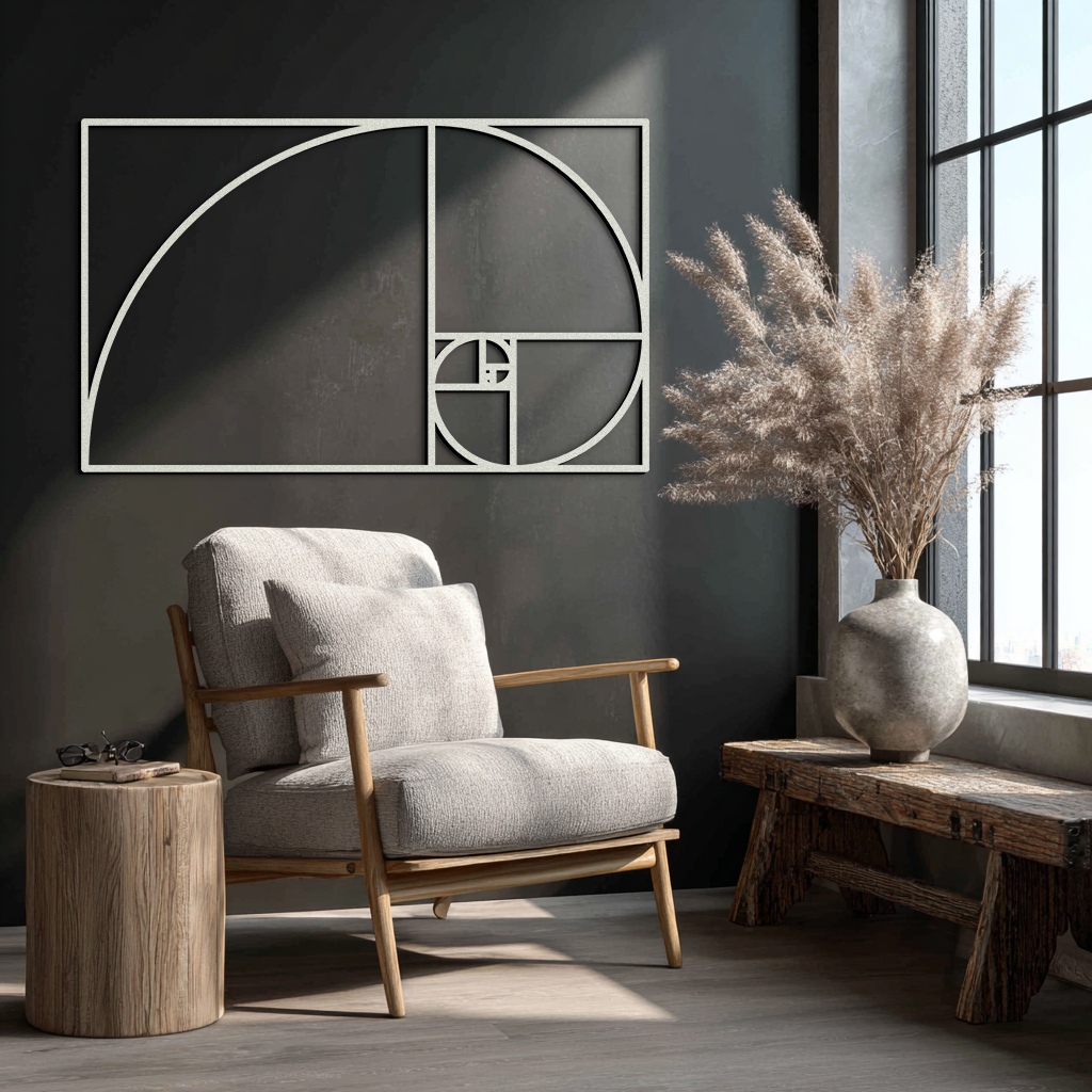 Golden Ratio Spiral Metal Wall Art - Elegant Geometric Design - KAF141 - Tampa Home & Garden Store