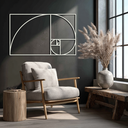 Golden Ratio Spiral Metal Wall Art - Elegant Geometric Design - KAF141 - Tampa Home & Garden Store