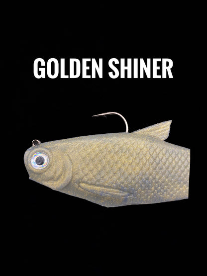 Bacca Burrito boot-tail soft swimbait golden shiner color fishing lure by Bull Shad Swimbaits on Tampa Home & Garden Store