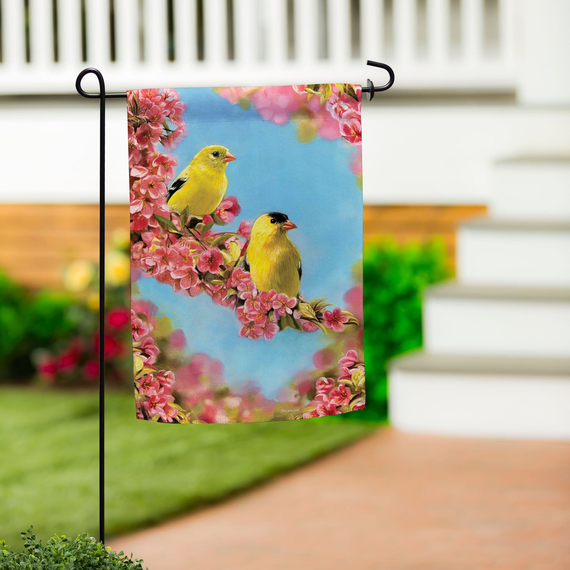 Goldfinch Quartet Suede Garden Flag - Tampa Home & Garden Store