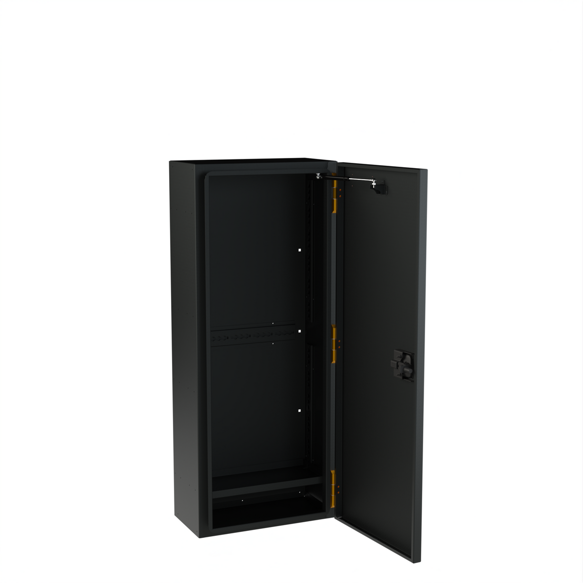Avatar Caddie Storage Box black metal golf storage cabinet with open doors on Tampa Home & Garden Store