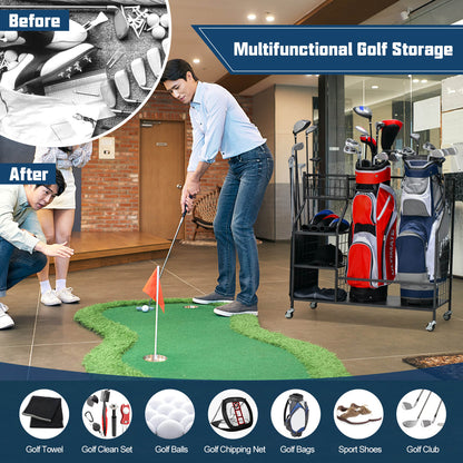 Double Golf Bag Organizer with Lockable Universal Wheels by DirectDeals for Golf Bag Carts on Tampa Home & Garden Store