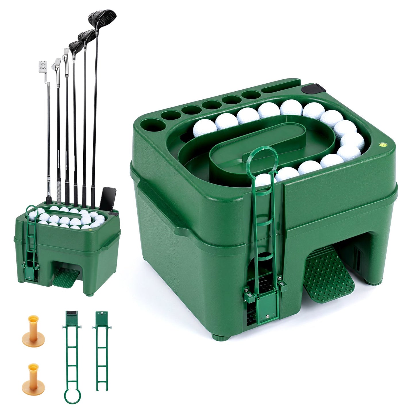 Golf Ball Dispenser with 50-ball capacity and 6-club holder DirectDeals golf training equipment on Tampa Home & Garden Store