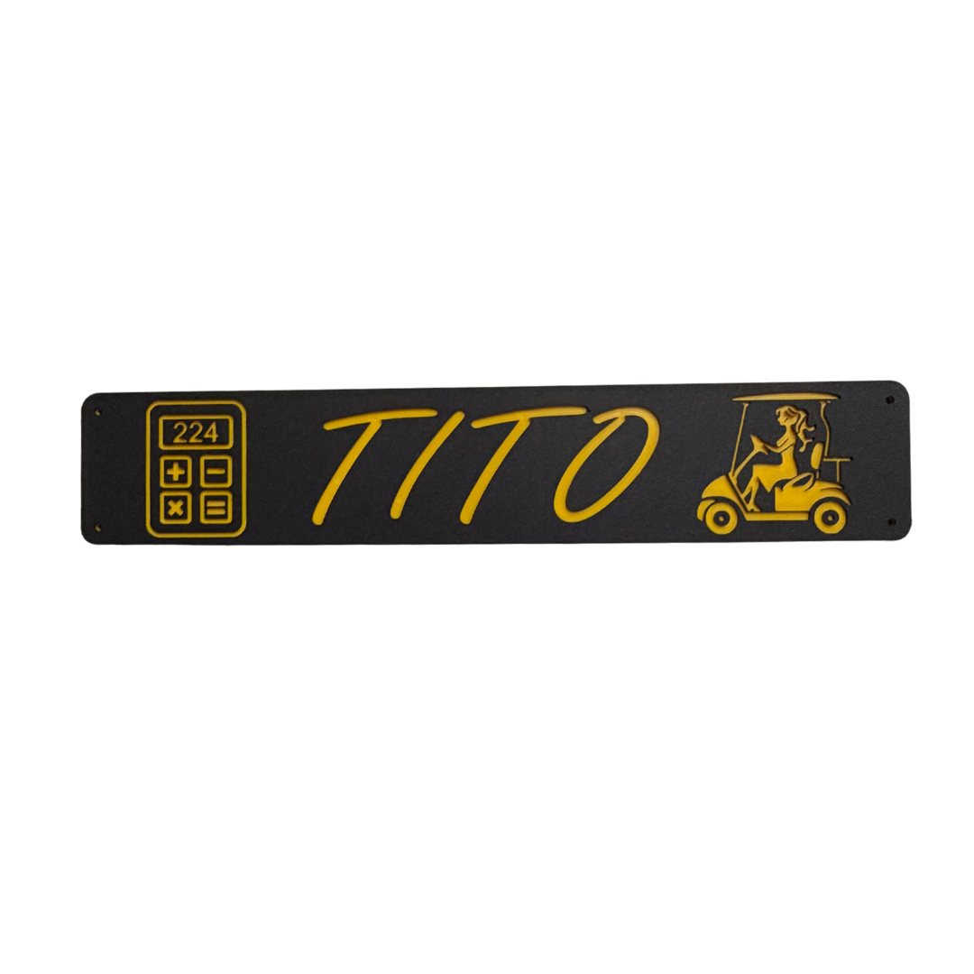 Custom Golf Cart Driver Plate and Color Options