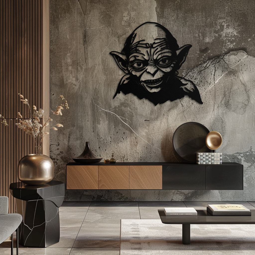 Gollum Metal Wall Art - Fantasy-Inspired Steel Silhouette for Movie Lovers - KAF467 - Tampa Home & Garden Store