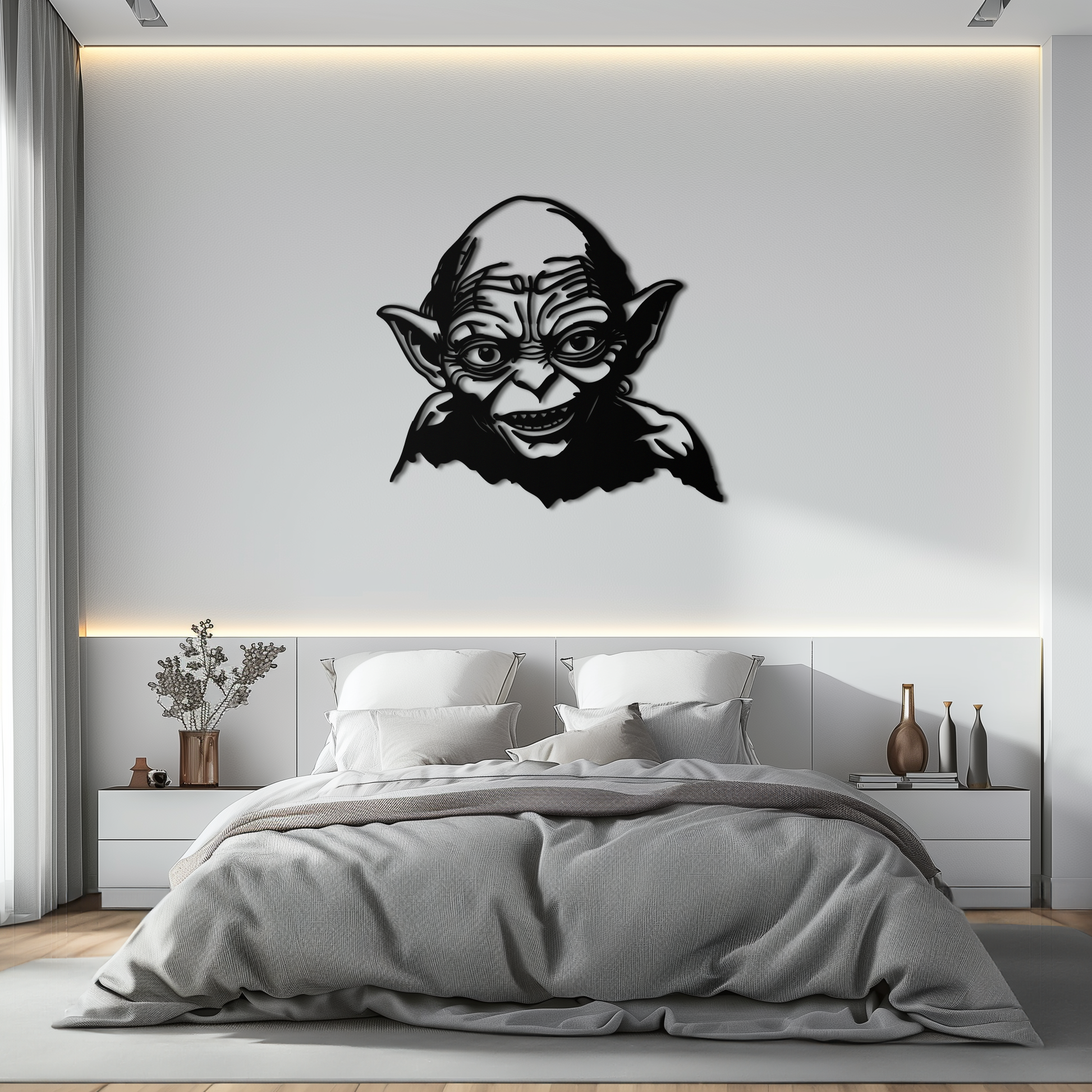 Gollum Metal Wall Art - Fantasy-Inspired Steel Silhouette for Movie Lovers - KAF467 - Tampa Home & Garden Store