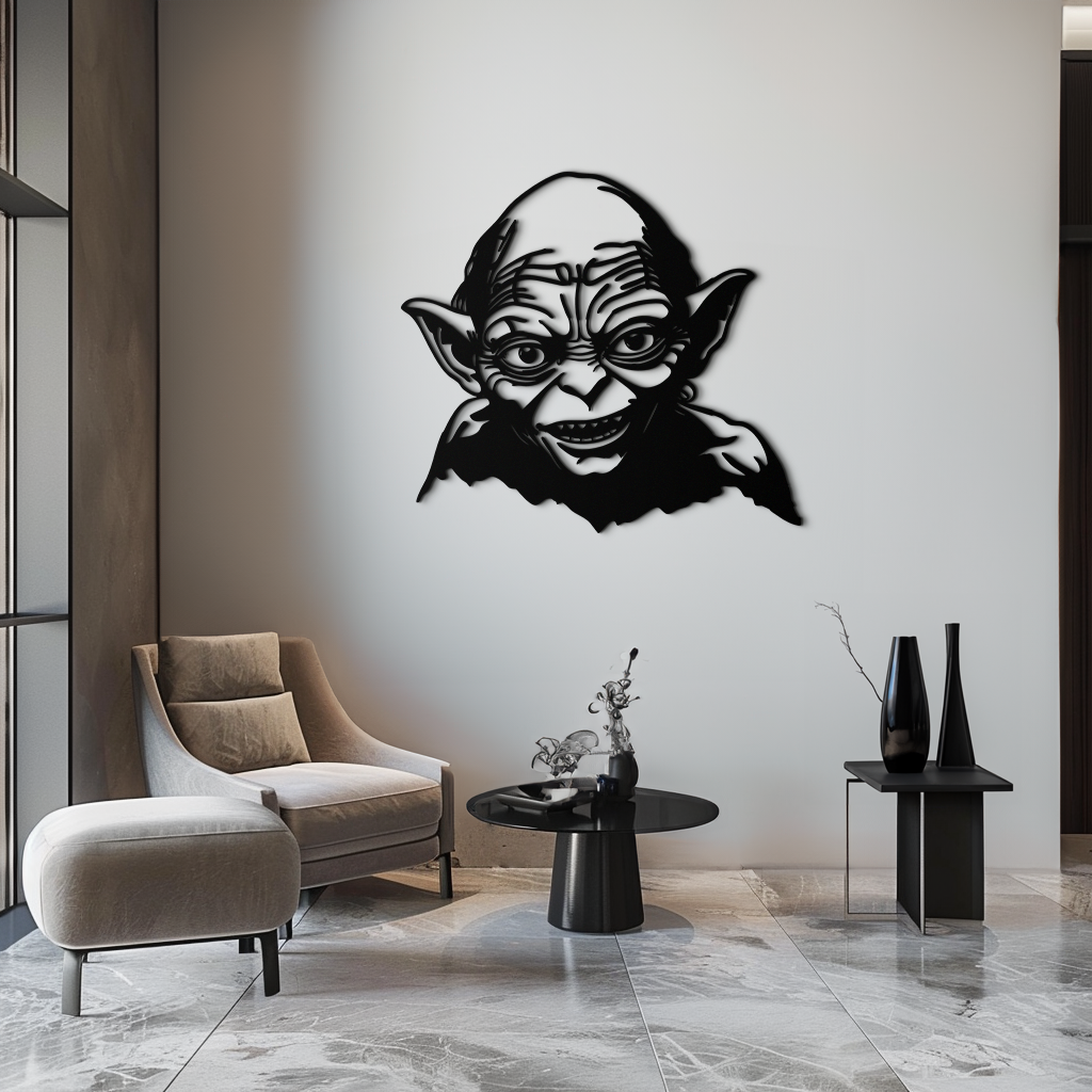 Gollum Metal Wall Art - Fantasy-Inspired Steel Silhouette for Movie Lovers - KAF467 - Tampa Home & Garden Store