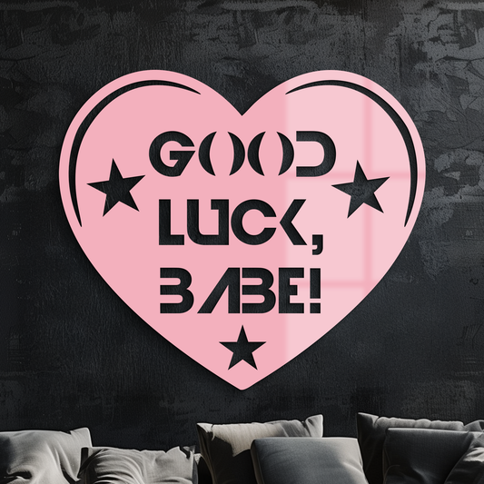 Good Luck Babe Heart Metal Wall Art – Positive Vibes Star Design - KAFGP120 - Tampa Home & Garden Store