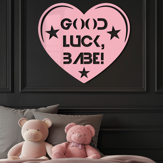 Good Luck Babe Heart Metal Wall Art – Positive Vibes Star Design - KAFGP120 - Tampa Home & Garden Store