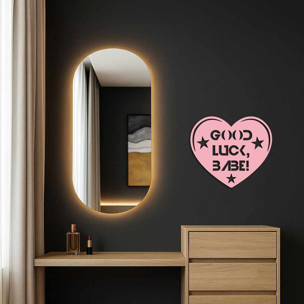 Good Luck Babe Heart Metal Wall Art – Positive Vibes Star Design - KAFGP120 - Tampa Home & Garden Store