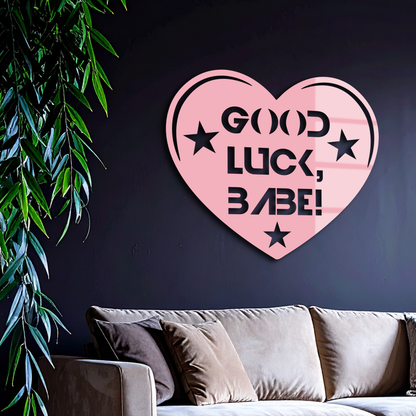 Good Luck Babe Heart Metal Wall Art – Positive Vibes Star Design - KAFGP120 - Tampa Home & Garden Store