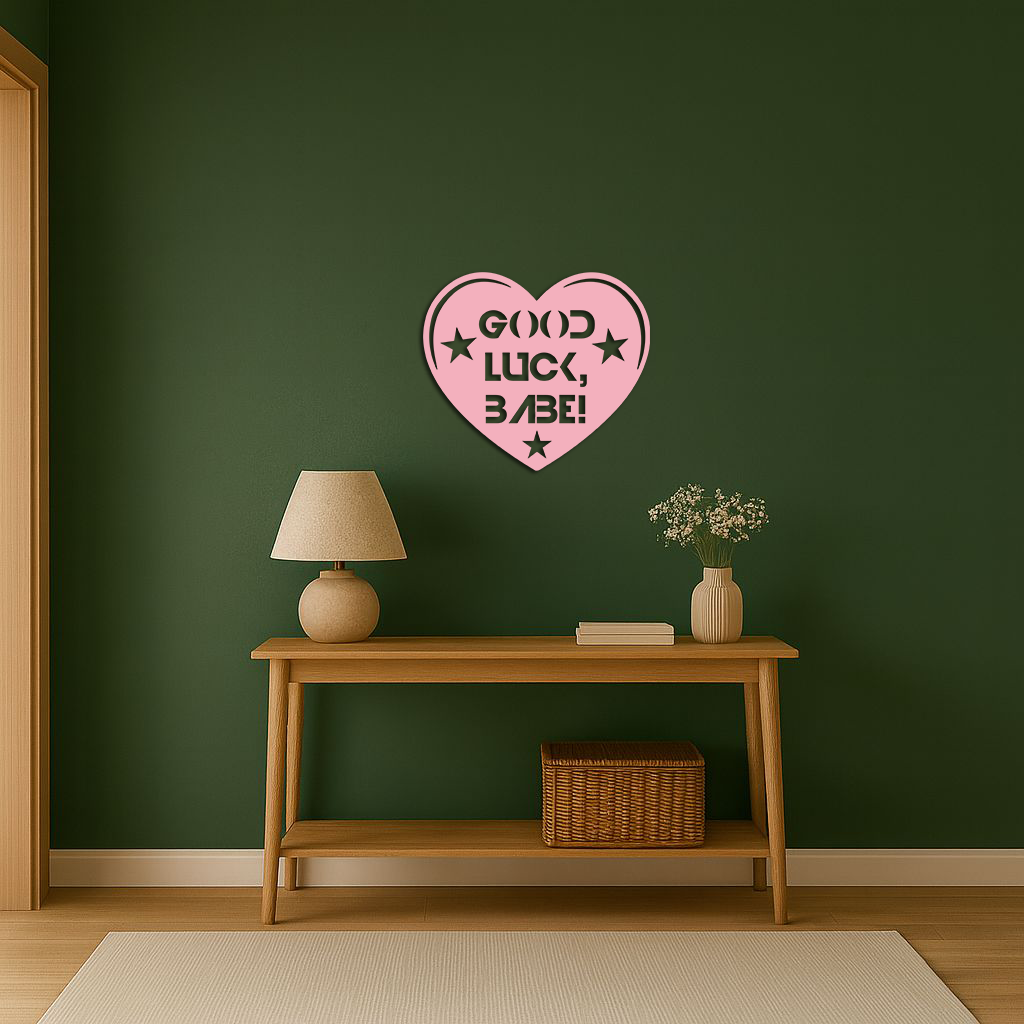 Good Luck Babe Heart Metal Wall Art – Positive Vibes Star Design - KAFGP120 - Tampa Home & Garden Store