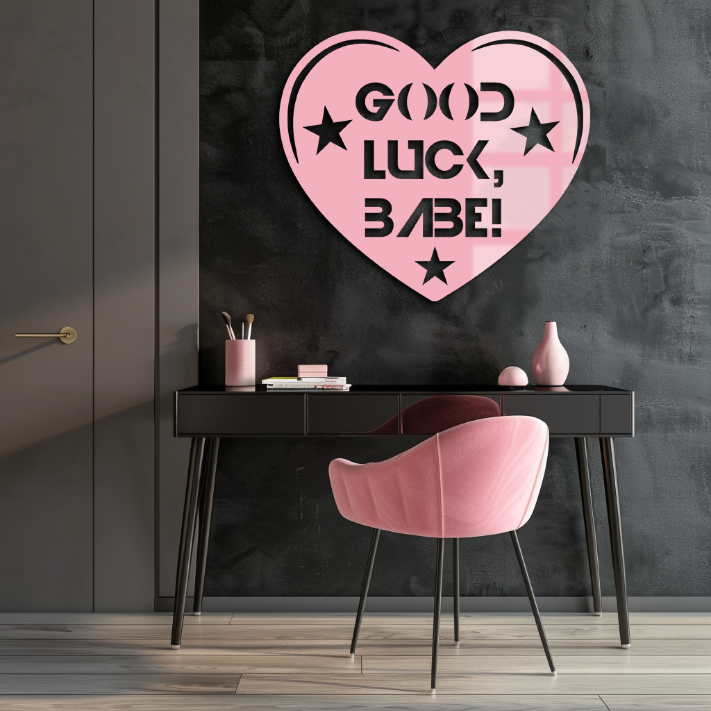 Good Luck Babe Heart Metal Wall Art – Positive Vibes Star Design - KAFGP120 - Tampa Home & Garden Store