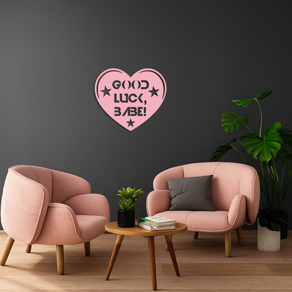 Good Luck Babe Heart Metal Wall Art – Positive Vibes Star Design - KAFGP120 - Tampa Home & Garden Store