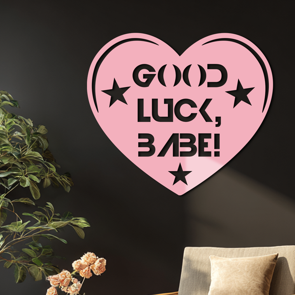 Good Luck Babe Heart Metal Wall Art – Positive Vibes Star Design - KAFGP120 - Tampa Home & Garden Store