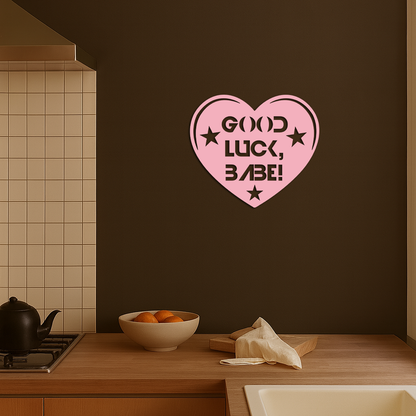 Good Luck Babe Heart Metal Wall Art – Positive Vibes Star Design - KAFGP120 - Tampa Home & Garden Store