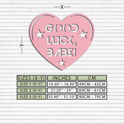 Good Luck Babe Heart Metal Wall Art – Positive Vibes Star Design - KAFGP120 - Tampa Home & Garden Store