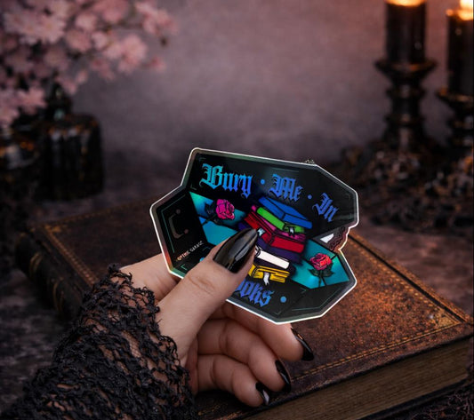 Gothic Book Nerd Coffin Sticker: Dark Academia Waterproof Vinyl - Tampa Home & Garden Store