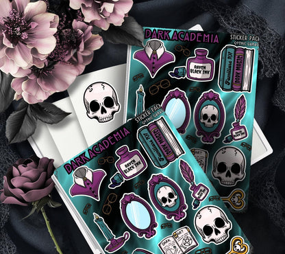 Gothic Dark Academia Sticker Sheet – A Study in Elegance and Mystery  - Perfect for Scrapbooking and Collecting - Tampa Home & Garden Store