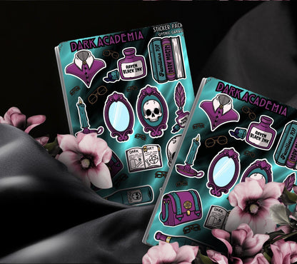 Gothic Dark Academia Sticker Sheet – A Study in Elegance and Mystery  - Perfect for Scrapbooking and Collecting - Tampa Home & Garden Store