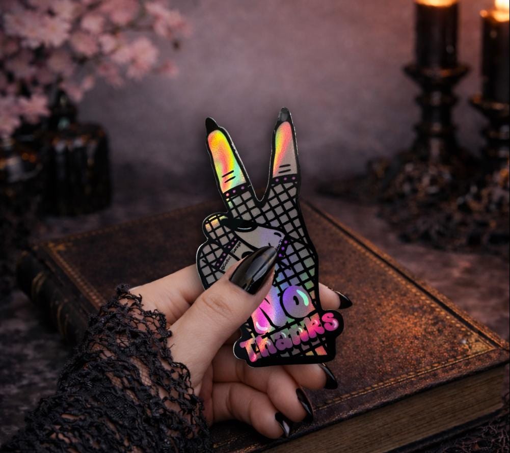 Gothic Hand Waterproof Sticker: Punk Princess No Thanks Vinyl Decal - Tampa Home & Garden Store