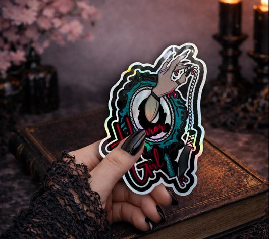 Gothic Horror Girl Sticker: Waterproof Die Cut, Glossy or Holographic - Tampa Home & Garden Store